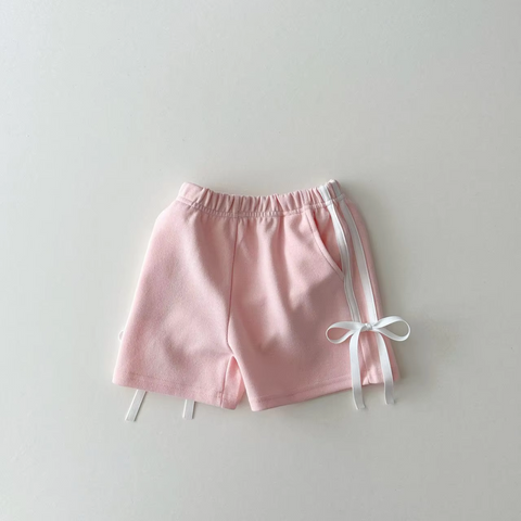 Preorder 01.07 SS0425 Pink Bow Girl's Sports Shorts