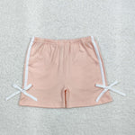 SS0425 Pink Bow Girl's Sports Shorts