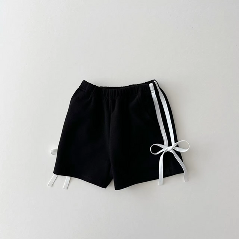 Preorder 01.07 SS0427 Black Bow Girl's Sports Shorts