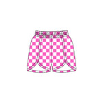 Preorder 01.09 SS0431 Pink Plaid Girl's Sports Shorts