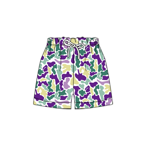 Preorder 11.20 MOQ 5 pcs SS0433 Mardi Gras Hunting Camo Boy's Shorts