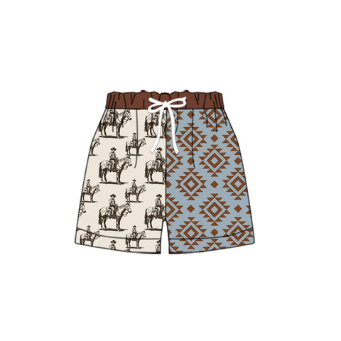 Preorder 03.05 SS0453 Western Cowboy Boy's Shorts Swim Trunks