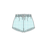 Preorder 03.08 SS0455 Summer Mint Plaid Boy's Shorts