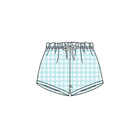 Preorder 03.08 SS0455 Summer Mint Plaid Boy's Shorts