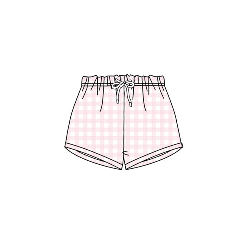 Preorder 03.08 SS0456 Summer Pink Plaid Boy's Shorts