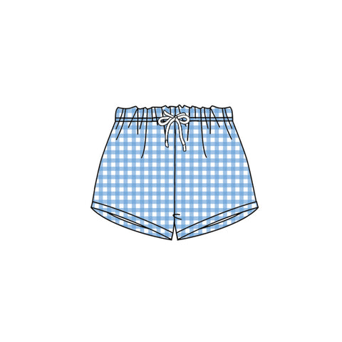 Preorder 03.08 SS0457 Summer Blue Plaid Boy's Shorts