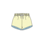 Preorder 03.08 SS0458 Summer Yellow Plaid Boy's Shorts