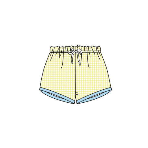 Preorder 03.08 SS0458 Summer Yellow Plaid Boy's Shorts