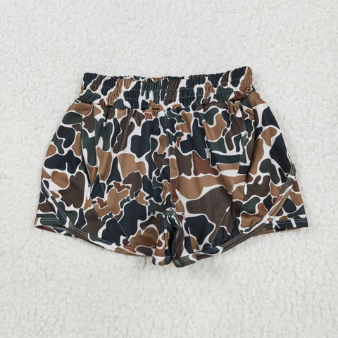 SS0465 Hunting Camo Yoga Girl's Sports Shorts