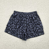 SS0467 Leopard Black Girl's Sports Shorts
