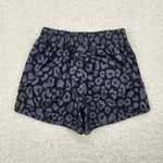 SS0467 Leopard Black Girl's Sports Shorts