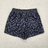 SS0467 Leopard Black Girl's Sports Shorts