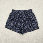 SS0467 Leopard Black Girl's Sports Shorts