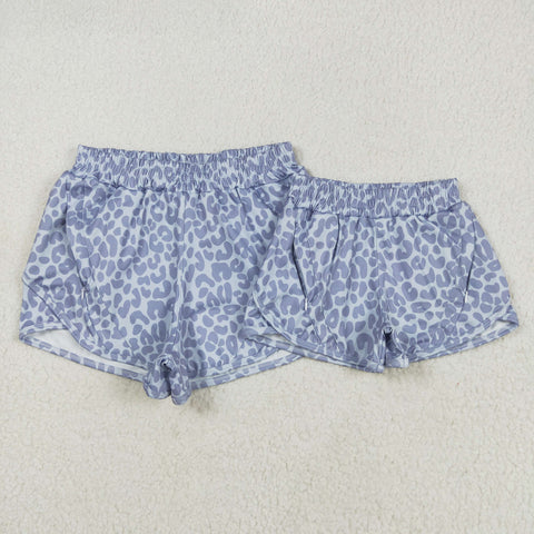 SS0468,SS0464 Leopard Grey Mommy and me Sports Shorts Styles