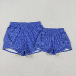SS0470,SS0466 Leopard Blue Mommy and me Sports Shorts Styles