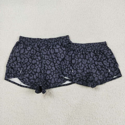 SS0471,SS0467 Leopard Black Mommy and me Sports Shorts Styles
