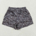 SS0480 Leopard Yoga Girl's Sports Shorts