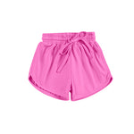 Preorder SS0503 Dark Pink Solid Color Yoga Girl's Sports Shorts