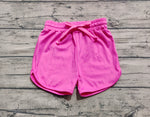 Preorder SS0503 Dark Pink Solid Color Yoga Girl's Sports Shorts