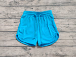 Preorder SS0504 Blue Solid Color Yoga Girl's Sports Shorts