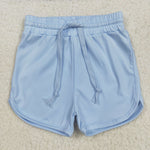 SS0505 Blue Purple Solid Color Yoga Girl's Sports Shorts
