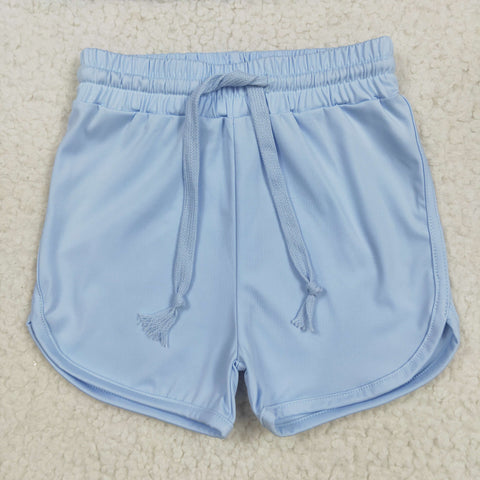 SS0505 Blue Purple Solid Color Yoga Girl's Sports Shorts