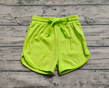 Preorder SS0506 Green Solid Color Yoga Girl's Sports Shorts