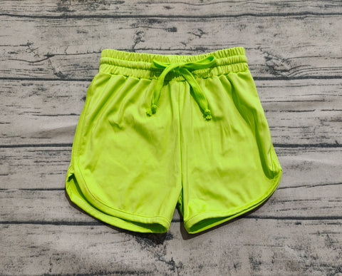 Preorder SS0506 Green Solid Color Yoga Girl's Sports Shorts