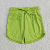 GLS0007 Green Yoga Long Sleeves Shirt Girls Shorts Set