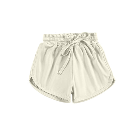 Preorder 04.01 SS0507 Cream Solid Color Yoga Girl's Sports Shorts