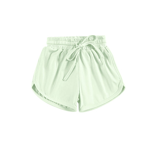 Preorder 04.01 SS0508 Mint Solid Color Yoga Girl's Sports Shorts