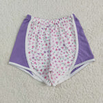 SS0524 Flower Purple Girl's Sports Shorts