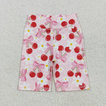 SS0541 Cherry Flower Pink Sports Girls Biker Shorts