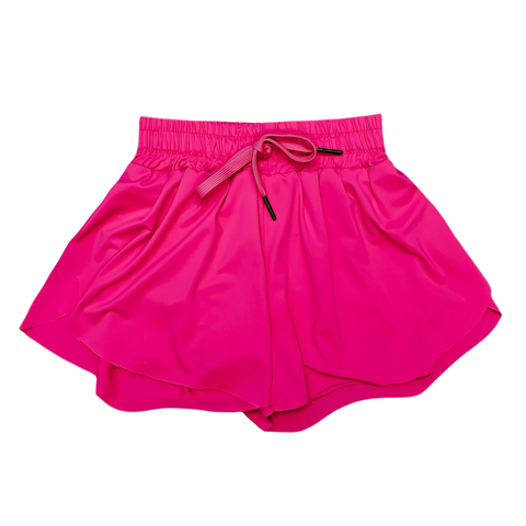 Preorder 04.11 SS0545 Dark Pink Solid Color Yoga Girl's Sports Shorts