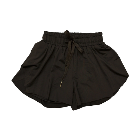 Preorder 04.11 SS0551 Black Solid Color Yoga Girl's Sports Shorts