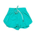 Preorder 04.11 SS0553 Blue Green Solid Color Yoga Girl's Sports Shorts