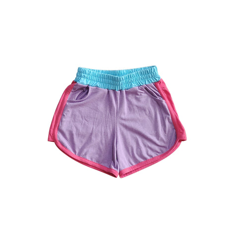 Preorder 04.14 SS0555 Purple Solid Color Yoga Girl's Sports Shorts