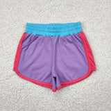 GSSO2506 Sports Purple Red Yoga Girls Shorts Set