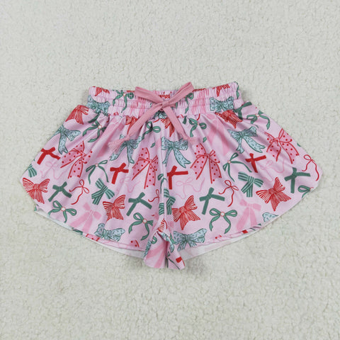 SS0578 Coquette Bows Pink Girl's Sports Shorts