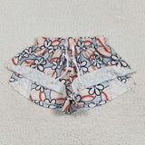 SS0581 Baseball Flower Girl's Sports Shorts