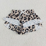 SS0585 Khaki Leopard Girl's Shorts