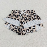 SS0585 Khaki Leopard Girl's Shorts