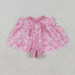 SS0587 Pink Leopard Girl's Sports Shorts