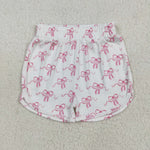 SS0608 Coquette Bows Pink Girls Sports Shorts