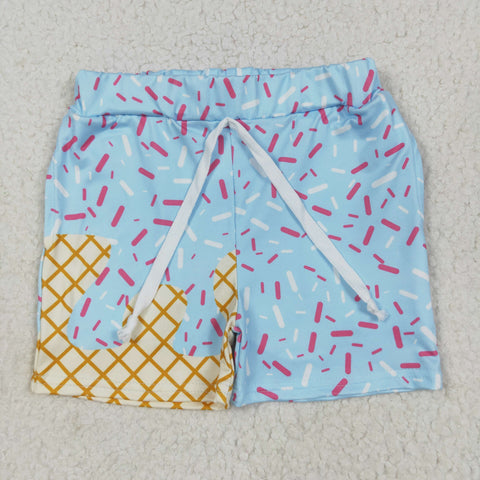 SS0609 Ice Gream Drip Sprinkles Blue Boy's Shorts