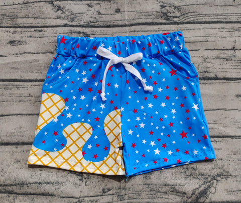 Preorder SS0611 4th of July Stars Drip Blue Boy's Shorts
