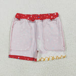 SS0612 4th of July Stars Drip Red Boy's Shorts