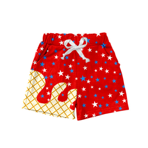 Preorder 06.10 SS0612 4th of July Stars Drip Red Boy's Shorts