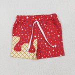 SS0612 4th of July Stars Drip Red Boy's Shorts