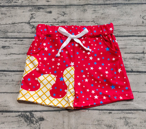 Preorder SS0612 4th of July Stars Drip Red Boy's Shorts